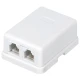 Cabcoil Настенная телефонная розетка RJ12 (6P4C), 2 порта, белая