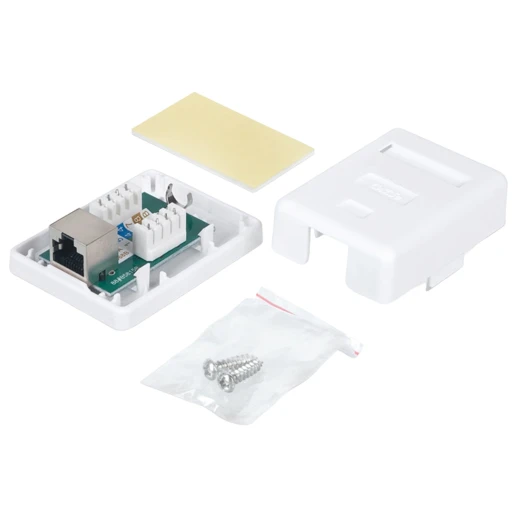 Cabcoil Настенная экранированная розетка RJ45 (8P8C), 1 порт, категория 5е, белая
