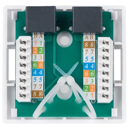 Cabcoil Настенная неэкранированная розетка RJ45 (8P8C), 2 порта, категория 6, белая