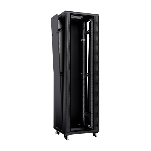 Cabcoil Шкаф напольный 19", 22u 600x800x1166, дверь стекло в металлической раме, цвет черный