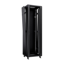 Cabcoil Шкаф напольный 19", 42u 800x800x2055, дверь стекло в металлической раме, цвет черный