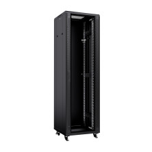 Cabcoil Шкаф напольный 19", 42u 800x800x2055, дверь стекло в металлической раме, цвет черный