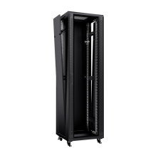 Cabcoil Шкаф напольный 19", 42u 600x600x2055, дверь стекло в металлической раме, цвет черный