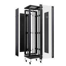 Cabcoil Шкаф напольный 19", 47u 600x600x2077, дверь стекло в металлической раме, цвет черный