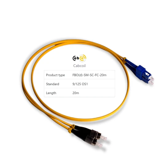 Cabcoil Шнур волоконно-оптический (патч корд) duplex SC-FC 9/125 sm 20м LSZH