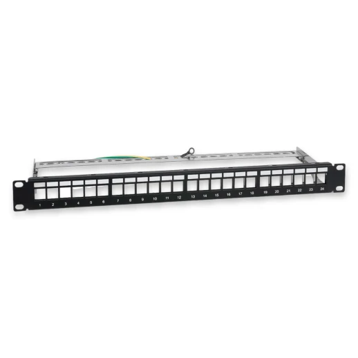 Cabcoil Наборная патч-панель 19", 24 порта, 1U, UTP, с задним кабельным организатором